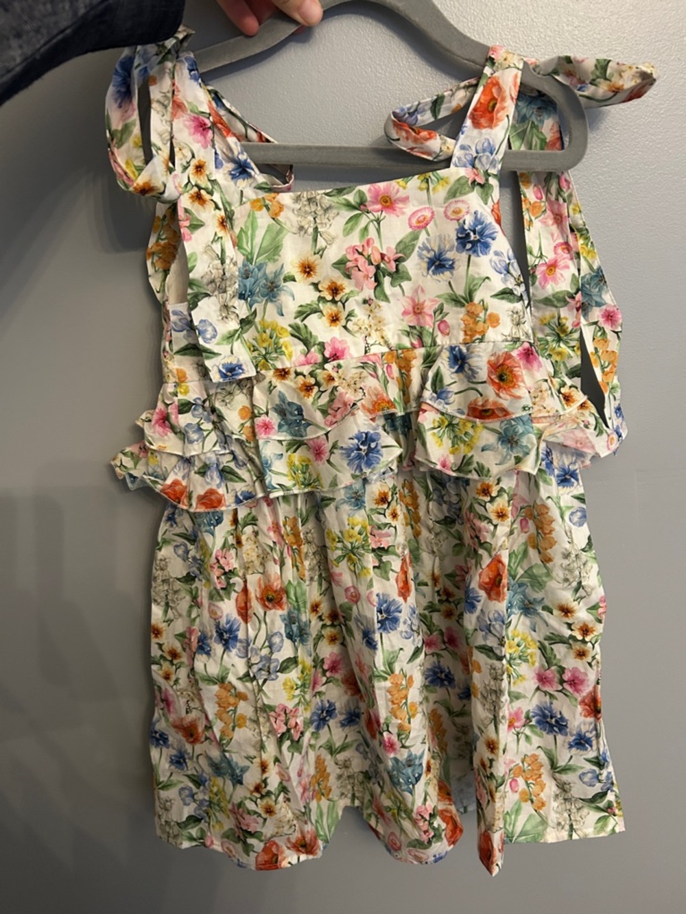 Paade Mode Floral Ruffle Tie-Shoulder Sundress size 5